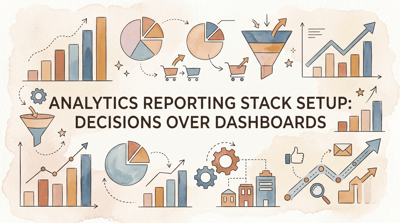Analytics Reporting Stack Setup: Decisions Over Dashboards